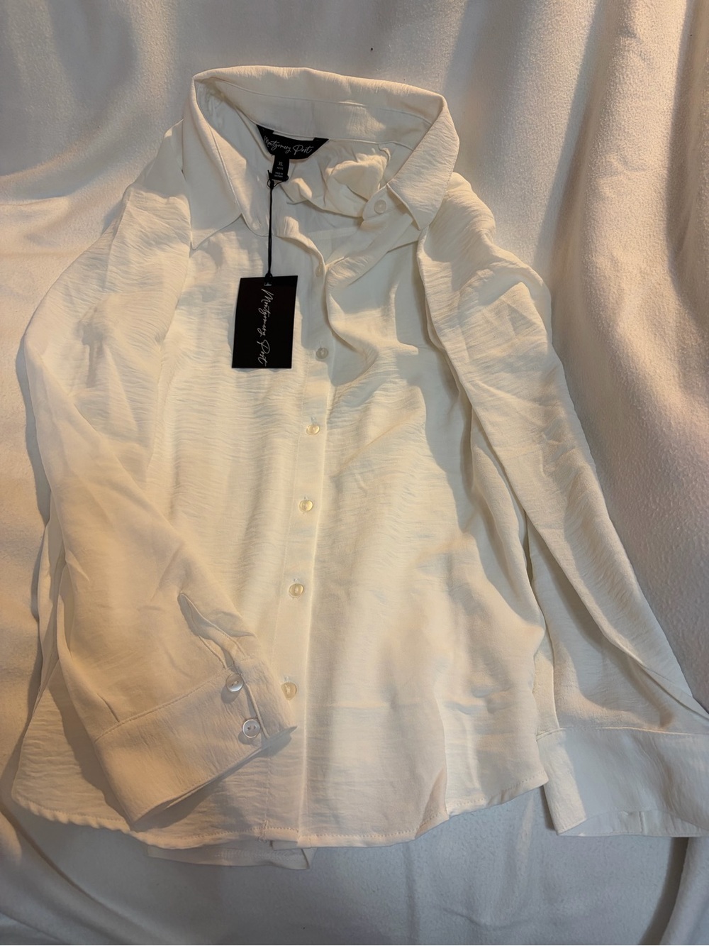 Montgomery Post Cream Button-Down Shirt with Collar